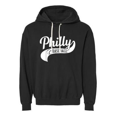 Retro Philadelphia Baseball Vintage Philly Swoosh Garment-Dyed Fleece Hoodie