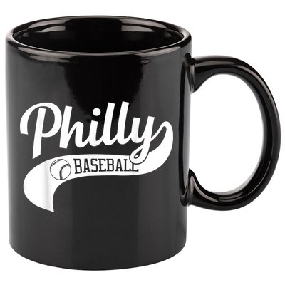Retro Philadelphia Baseball Vintage Philly Swoosh 11oz C Handle Ceramic Mug