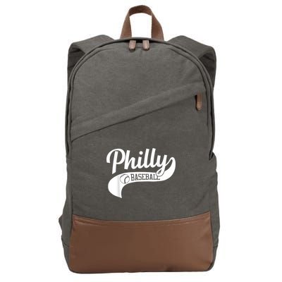 Retro Philadelphia Baseball Vintage Philly Swoosh Cotton Canvas Backpack