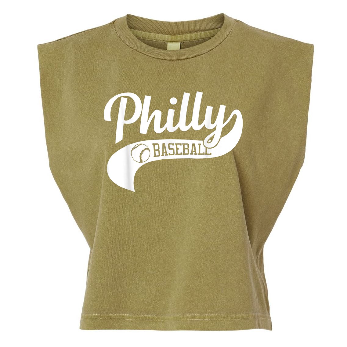 Retro Philadelphia Baseball Vintage Philly Swoosh Garment-Dyed Women's Muscle Tee