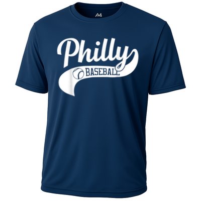 Retro Philadelphia Baseball Vintage Philly Swoosh Cooling Performance Crew T-Shirt