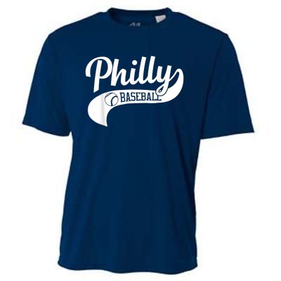 Retro Philadelphia Baseball Vintage Philly Swoosh Cooling Performance Crew T-Shirt