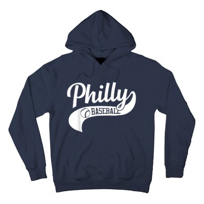 Retro Philadelphia Baseball Vintage Philly Swoosh Hoodie