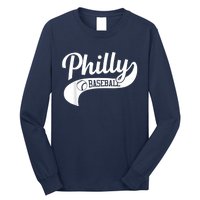 Retro Philadelphia Baseball Vintage Philly Swoosh Long Sleeve Shirt