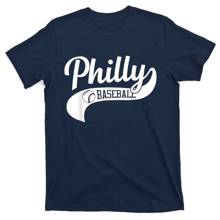 Retro Philadelphia Baseball Vintage Philly Swoosh T-Shirt