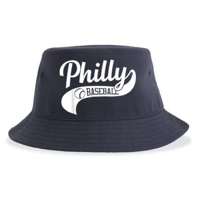 Retro Philadelphia Baseball Vintage Philly Swoosh Sustainable Bucket Hat