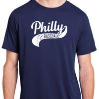 Retro Philadelphia Baseball Vintage Philly Swoosh Adult ChromaSoft Performance T-Shirt