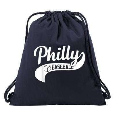 Retro Philadelphia Baseball Vintage Philly Swoosh Drawstring Bag