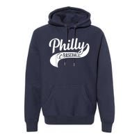 Retro Philadelphia Baseball Vintage Philly Swoosh Premium Hoodie