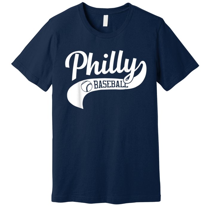 Retro Philadelphia Baseball Vintage Philly Swoosh Premium T-Shirt