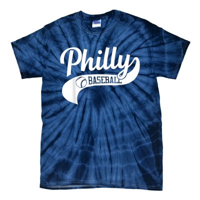 Retro Philadelphia Baseball Vintage Philly Swoosh Tie-Dye T-Shirt