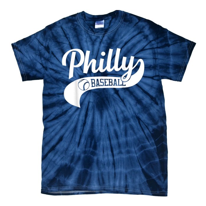 Retro Philadelphia Baseball Vintage Philly Swoosh Tie-Dye T-Shirt