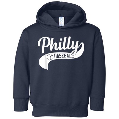 Retro Philadelphia Baseball Vintage Philly Swoosh Toddler Hoodie
