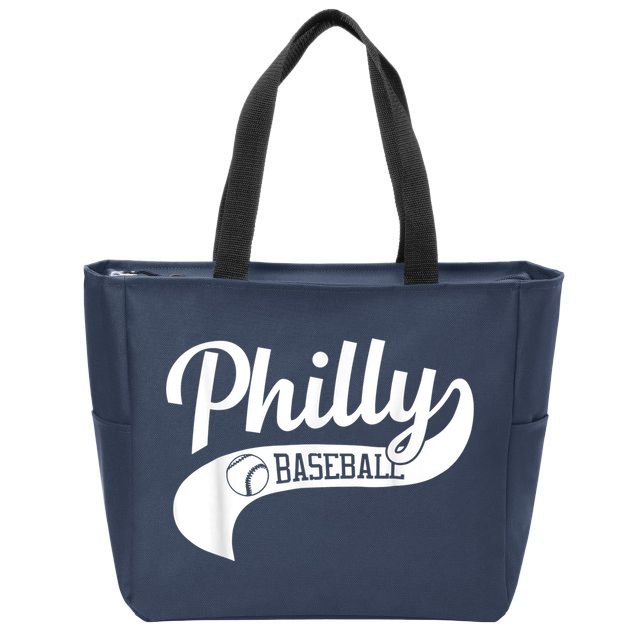 Retro Philadelphia Baseball Vintage Philly Swoosh Zip Tote Bag