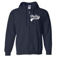 Retro Philadelphia Baseball Vintage Philly Swoosh Full Zip Hoodie