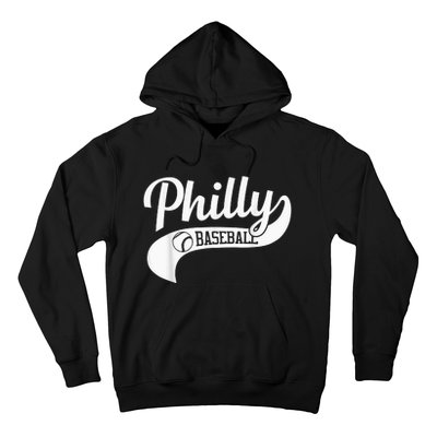 Retro Philadelphia Baseball Vintage Philly Swoosh Hoodie