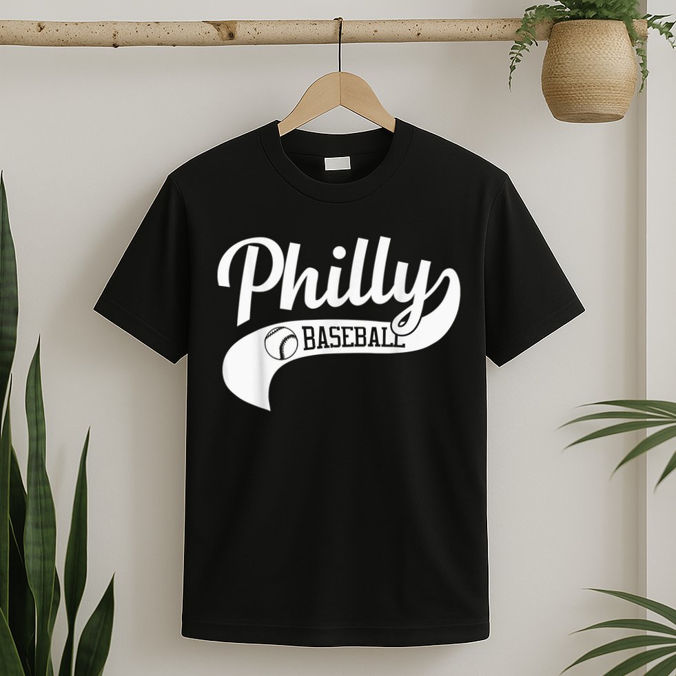 Retro Philadelphia Baseball Vintage Philly Swoosh T-Shirt