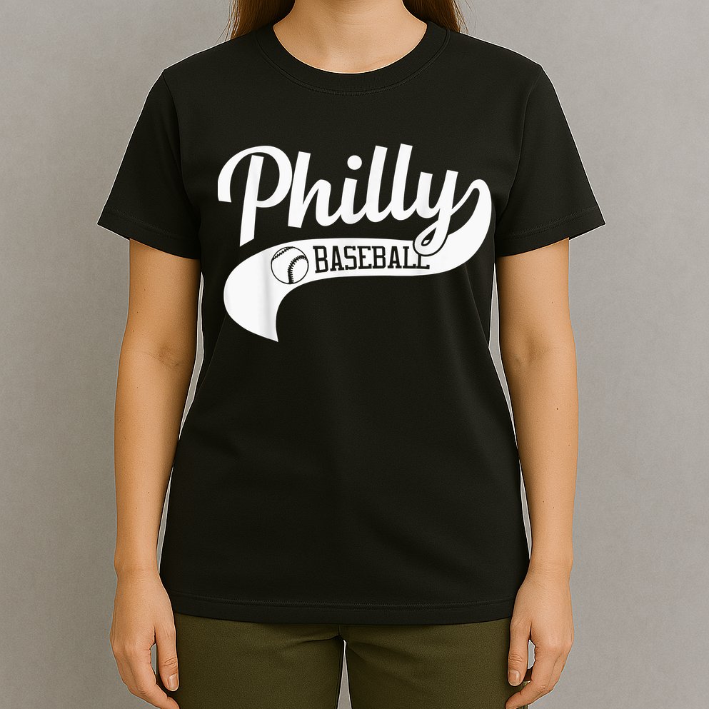 Retro Philadelphia Baseball Vintage Philly Swoosh T-Shirt