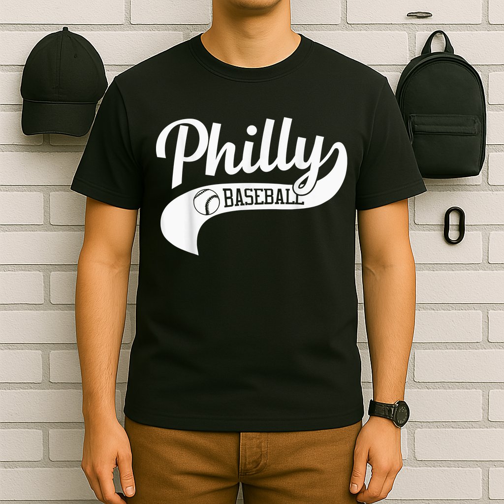 Retro Philadelphia Baseball Vintage Philly Swoosh T-Shirt