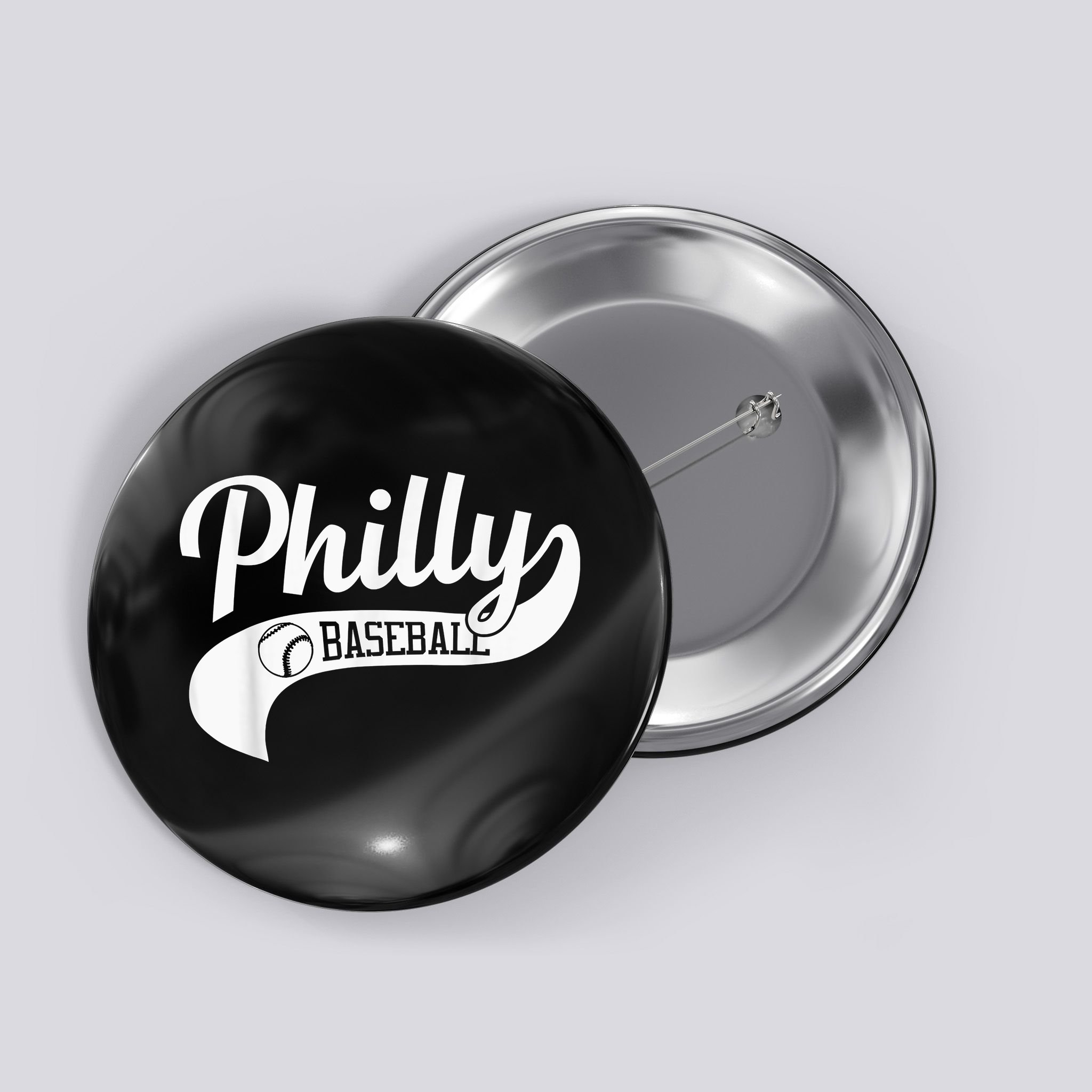 Retro Philadelphia Baseball Vintage Philly Swoosh Button