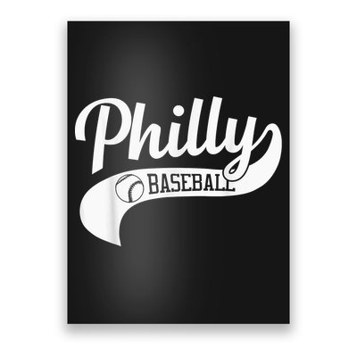 Retro Philadelphia Baseball Vintage Philly Swoosh Poster