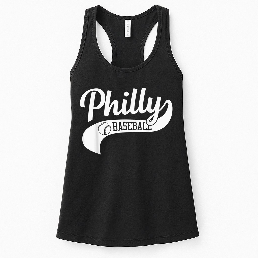 Retro Philadelphia Baseball Vintage Philly Swoosh Womens Tank Top