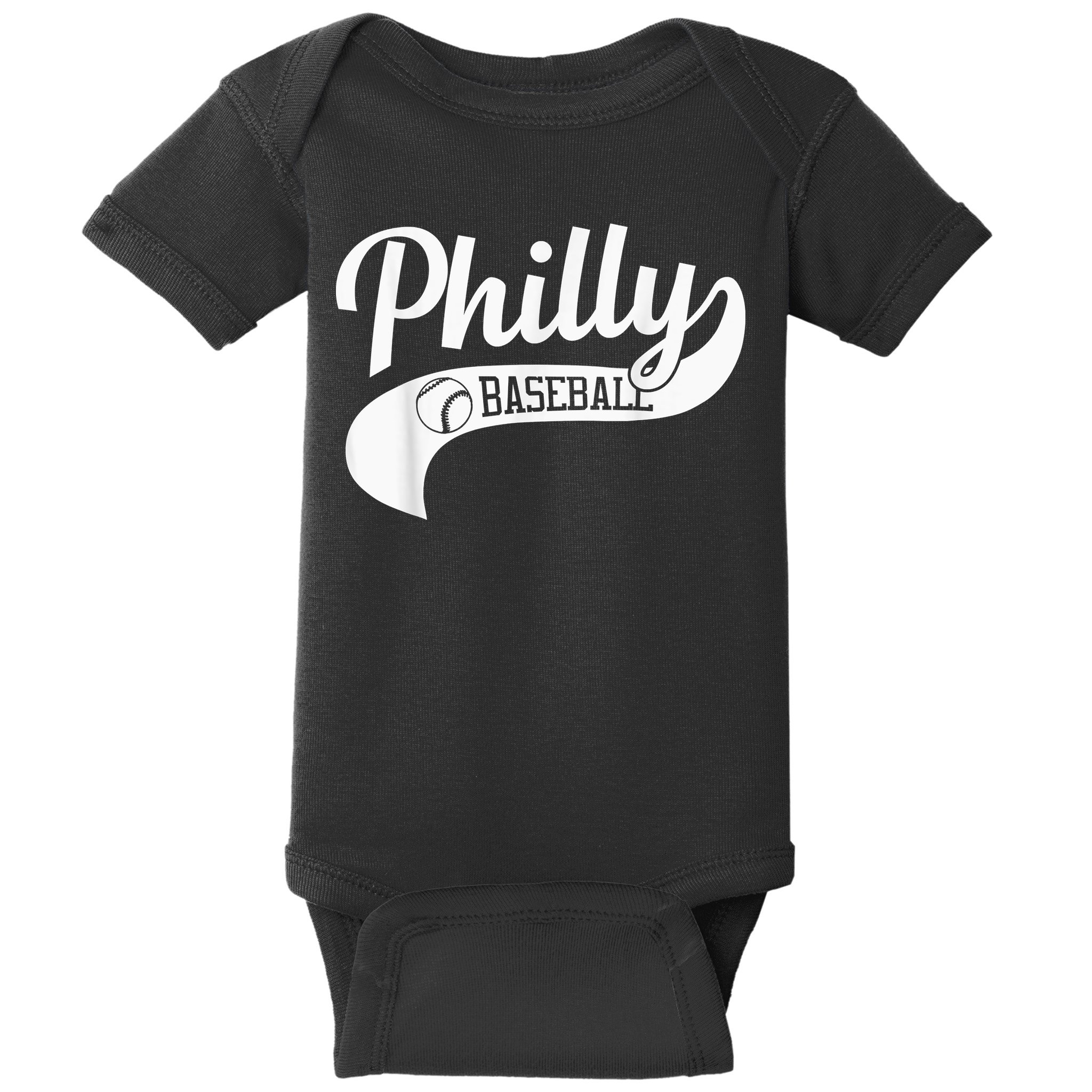 Retro Philadelphia Baseball Vintage Philly Swoosh Baby Bodysuit