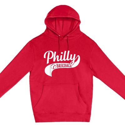 Retro Philadelphia Baseball Vintage Philly Swoosh Premium Pullover Hoodie