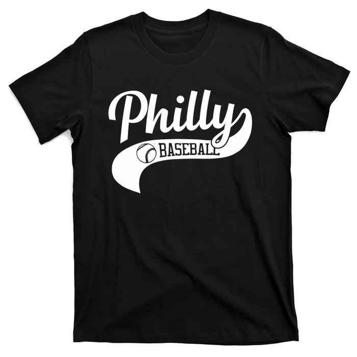 Retro Philadelphia Baseball Vintage Philly Swoosh T-Shirt