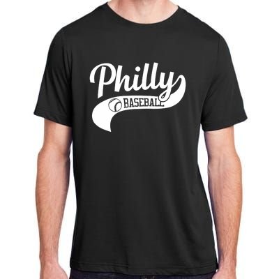 Retro Philadelphia Baseball Vintage Philly Swoosh Adult ChromaSoft Performance T-Shirt