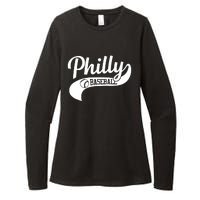 Retro Philadelphia Baseball Vintage Philly Swoosh Womens CVC Long Sleeve Shirt