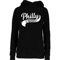 Retro Philadelphia Baseball Vintage Philly Swoosh Womens Funnel Neck Pullover Hood