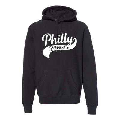 Retro Philadelphia Baseball Vintage Philly Swoosh Premium Hoodie