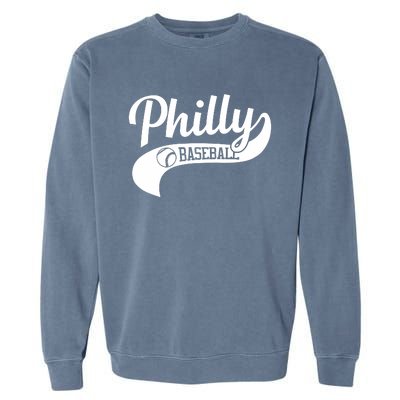 Retro Philadelphia Baseball Vintage Philly Swoosh Garment-Dyed Sweatshirt