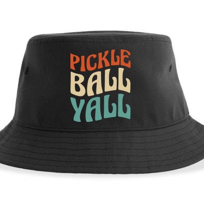 Retro Pickle Ball Yall Paddle For Team Sport Sustainable Bucket Hat
