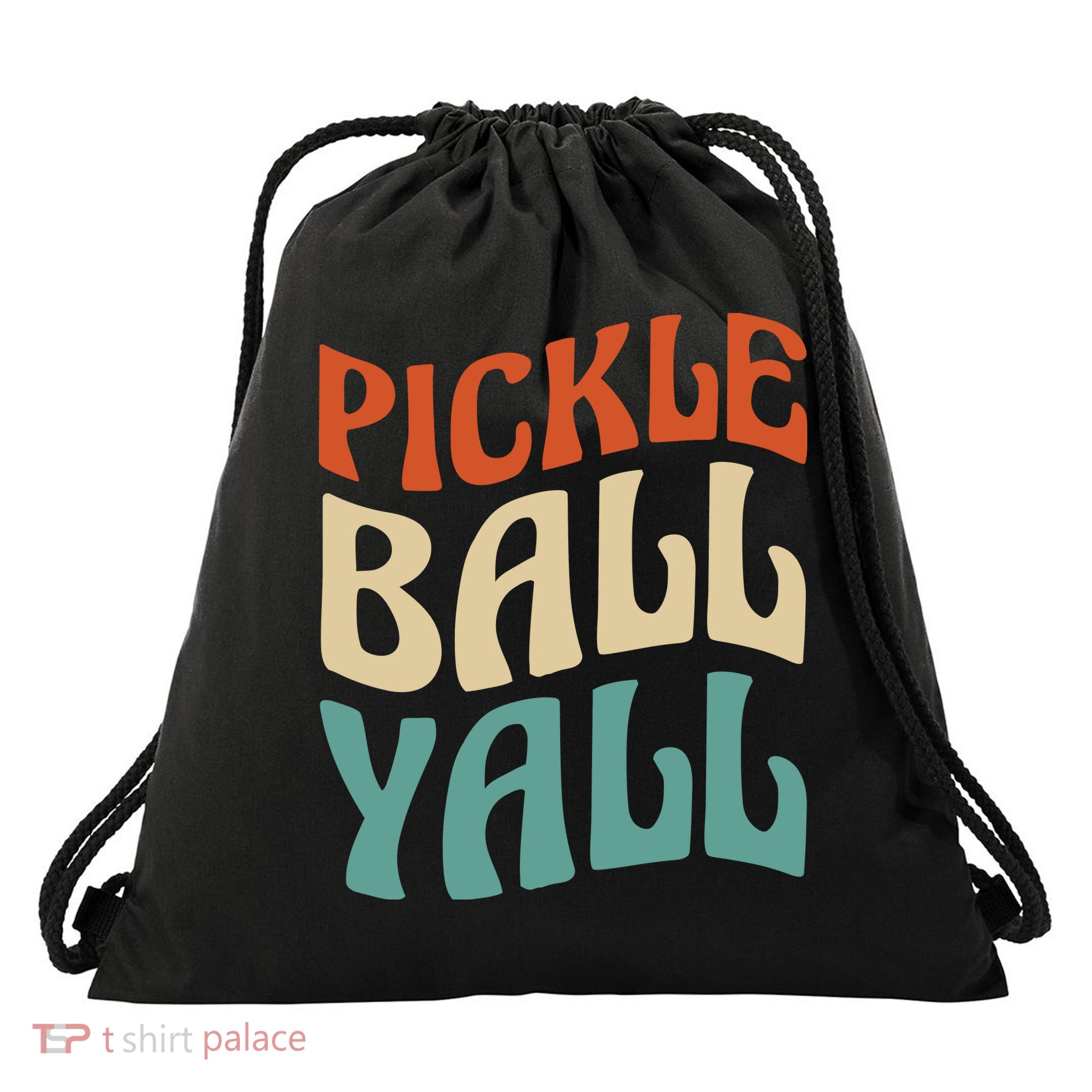 Retro Pickle Ball Yall Paddle For Team Sport Drawstring Bag