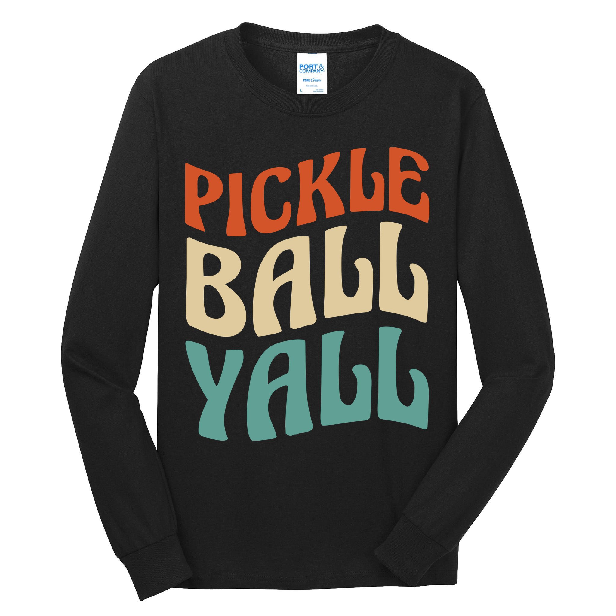 Retro Pickle Ball Yall Paddle For Team Sport Tall Long Sleeve T-Shirt