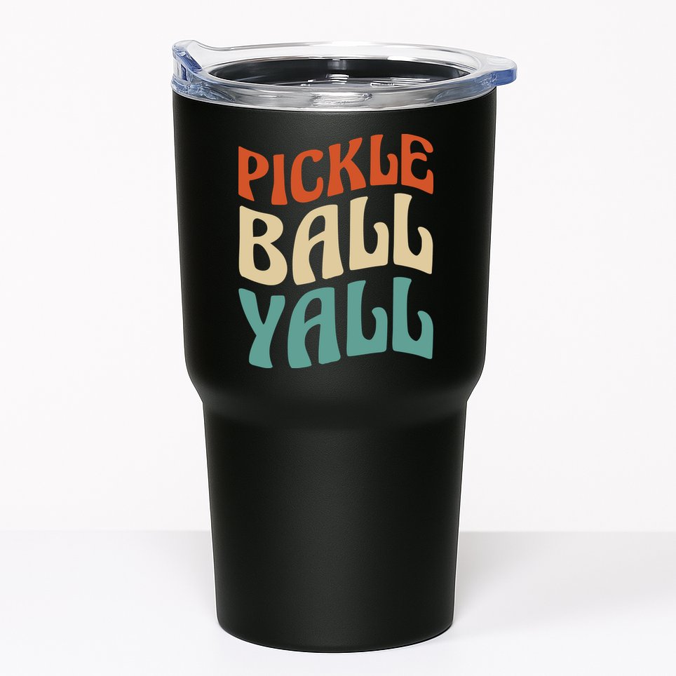Retro Pickle Ball Yall Paddle For Team Sport Tumbler