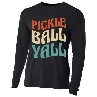 Retro Pickle Ball Yall Paddle For Team Sport Cooling Performance Long Sleeve Crew