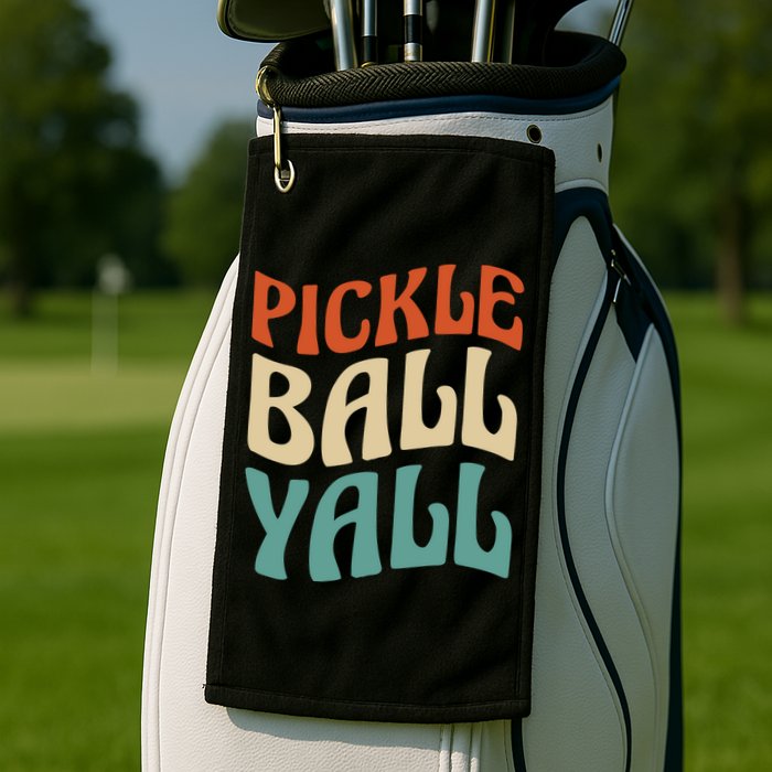 Retro Pickle Ball Yall Paddle For Team Sport Golf Towel