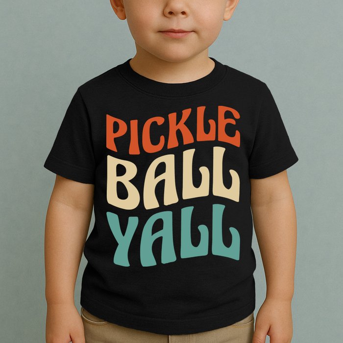 Retro Pickle Ball Yall Paddle For Team Sport Toddler T-Shirt