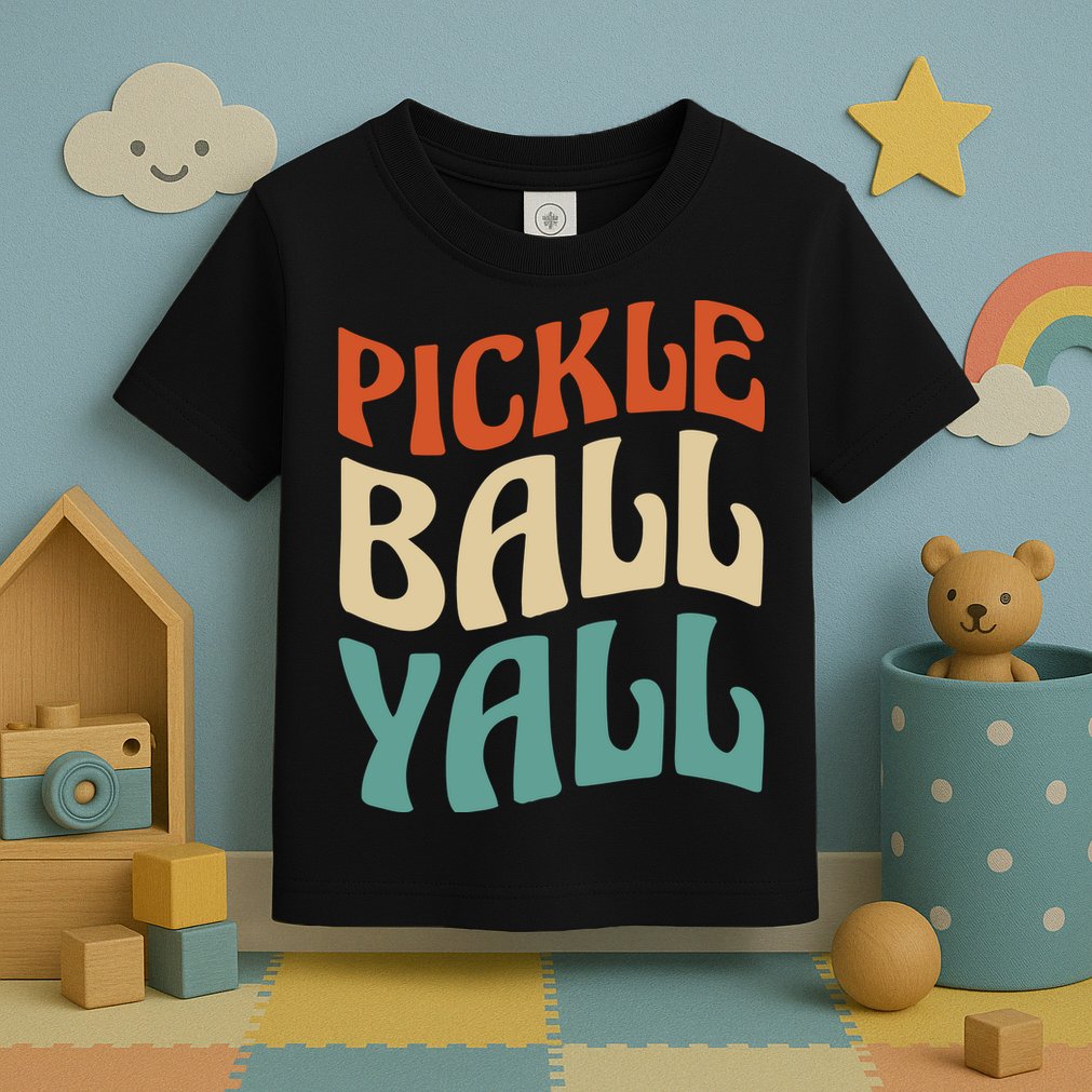 Retro Pickle Ball Yall Paddle For Team Sport Toddler T-Shirt
