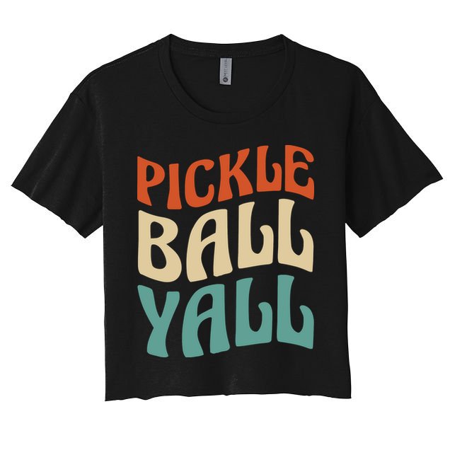 Retro Pickle Ball Yall Paddle For Team Sport Crop Top