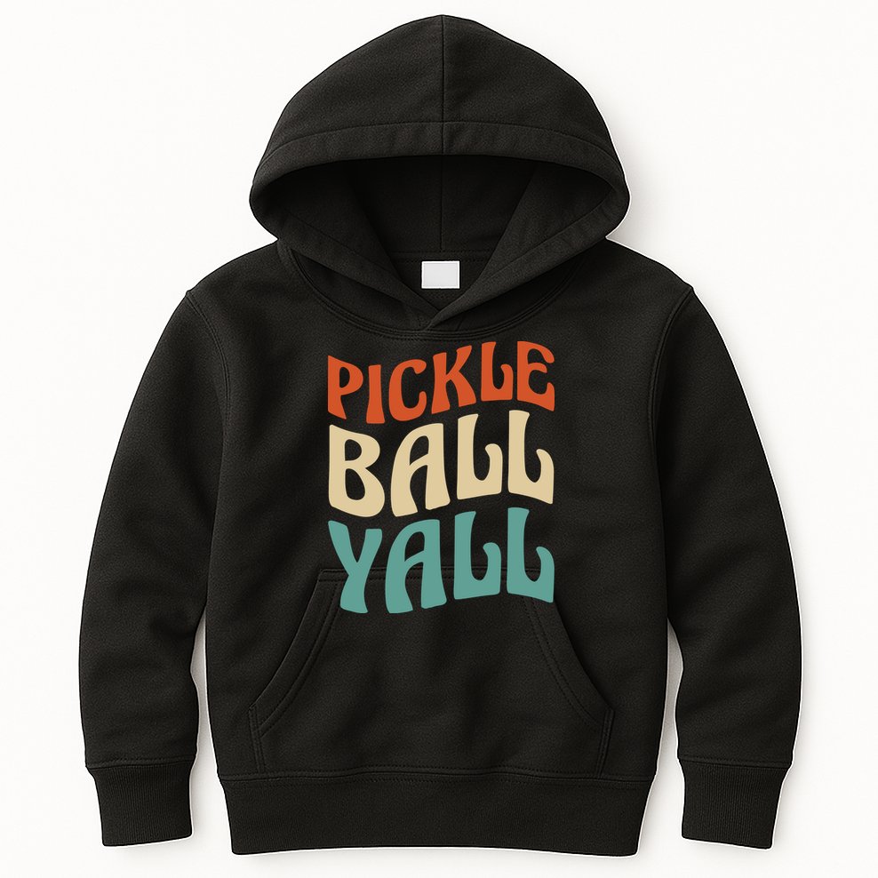 Retro Pickle Ball Yall Paddle For Team Sport Kids Hoodie