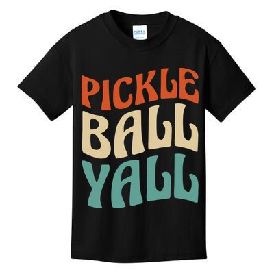 Retro Pickle Ball Yall Paddle For Team Sport Kids T-Shirt