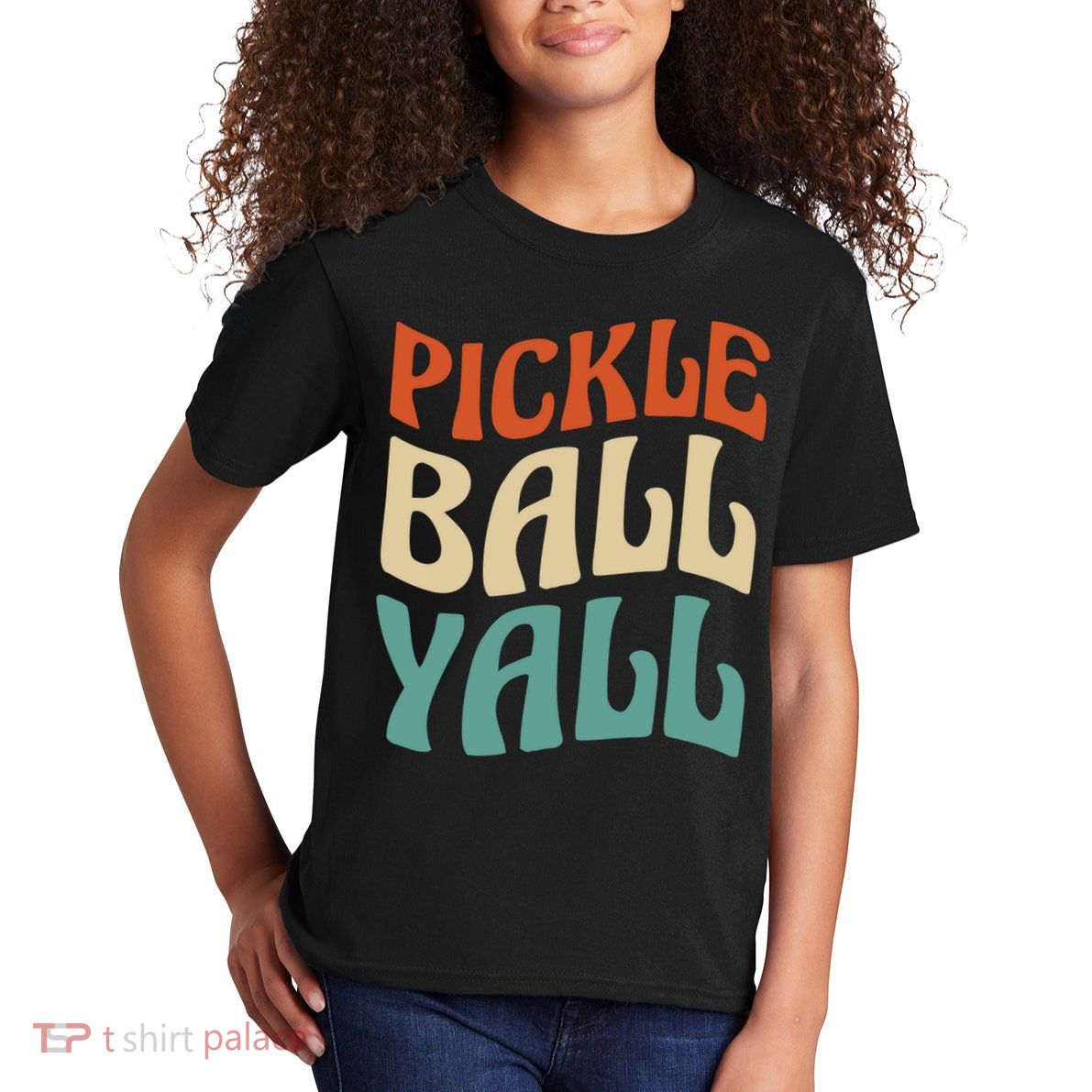 Retro Pickle Ball Yall Paddle For Team Sport Kids T-Shirt