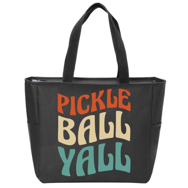 Retro Pickle Ball Yall Paddle For Team Sport Zip Tote Bag