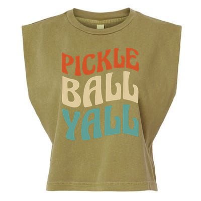 Retro Pickle Ball Yall Paddle For Team Sport Garment-Dyed Women's Muscle Tee