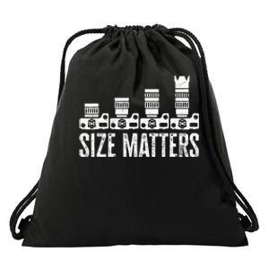 Retro Photography Camera Lens Size Matters Photographer Drawstring Bag