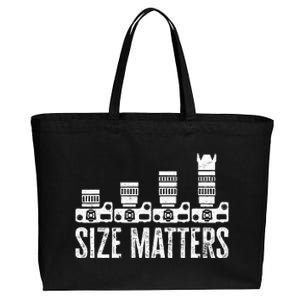 Retro Photography Camera Lens Size Matters Photographer Cotton Canvas Jumbo Tote